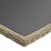 Barna üveg és polyrattan kerti étkezőasztal 200 x 100 x 74 cm