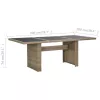 Barna üveg és polyrattan kerti étkezőasztal 200 x 100 x 74 cm