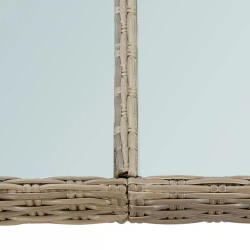 Barna üveg és polyrattan kerti étkezőasztal 200 x 100 x 74 cm