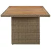 Barna polyrattan kerti étkezőasztal 200 x 100 x 74 cm