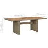 Barna polyrattan kerti étkezőasztal 200 x 100 x 74 cm