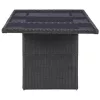 Barna üveg és polyrattan kerti étkezőasztal 200 x 100 x 74 cm