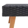 Fekete polyrattan kerti dohányzóasztal