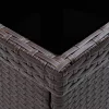 Barna polyrattan kerti étkezőasztal