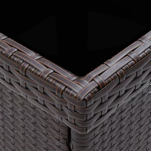 Barna polyrattan kerti étkezőasztal