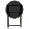 Barna polyrattan és edzett üveg teázóasztal 60 cm