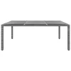 Szürke polyrattan és edzett üveg kerti asztal 200 x 150 x 75 cm