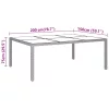 Szürke polyrattan és edzett üveg kerti asztal 200 x 150 x 75 cm