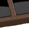 Barna üveglapos kerti asztal 200 x 150 x 75 cm