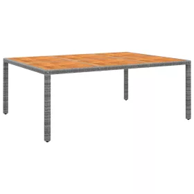   Szürke akácfa és polyrattan kerti asztal 200 x 150 x 75 cm
