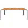 Szürke akácfa és polyrattan kerti asztal 200 x 150 x 75 cm