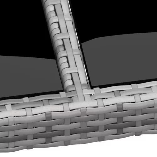 Szürke edzett üveg és polyrattan kerti asztal 250 x 100 x 75 cm