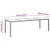 Szürke edzett üveg és polyrattan kerti asztal 250 x 100 x 75 cm