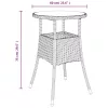 Fekete polyrattan és edzett üveg kerti asztal Ø60 x 75 cm