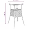 Barna polyrattan és edzett üveg kerti asztal Ø60 x 75 cm