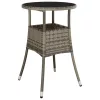 Szürke polyrattan és edzett üveg kerti asztal Ø60 x 75 cm