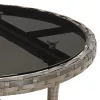 Szürke polyrattan és edzett üveg kerti asztal Ø60 x 75 cm