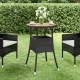 Fekete akácfa és polyrattan kerti asztal Ø60 x 75 cm
