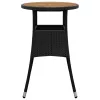 Fekete akácfa és polyrattan kerti asztal Ø60 x 75 cm