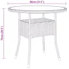 Fekete polyrattan és edzett üveg kerti asztal Ø 80 x 75 cm