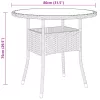 Barna polyrattan és edzett üveg kerti asztal Ø 80 x 75 cm