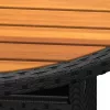 Fekete akácfa és polyrattan kerti asztal Ø80 x 75 cm
