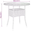 Fekete akácfa és polyrattan kerti asztal Ø80 x 75 cm