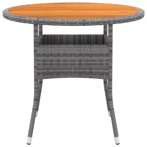 Szürke akácfa és polyrattan kerti asztal Ø80 x 75 cm