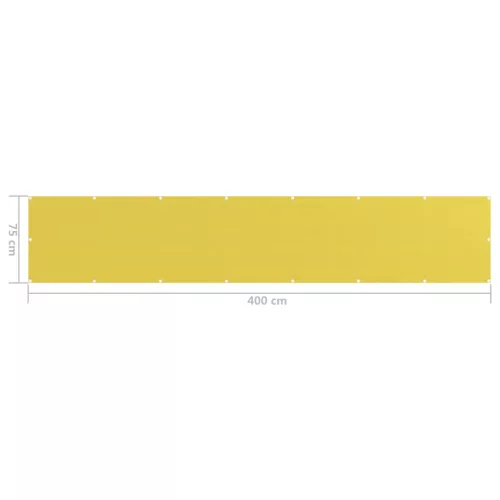 Sárga HDPE erkélytakaró 75 x 400 cm