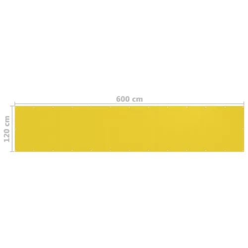 Sárga HDPE erkélytakaró 120 x 600 cm