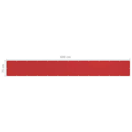 Piros HDPE erkélytakaró 75 x 600 cm