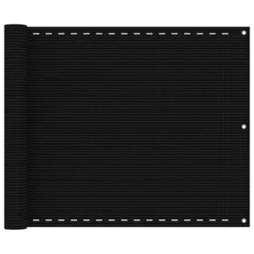 Fekete HDPE erkélytakaró 75 x 400 cm