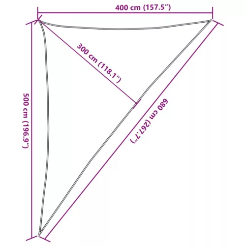 Bézs HDPE napvitorla 160 g/m² 4 x 5 x 6,8 m