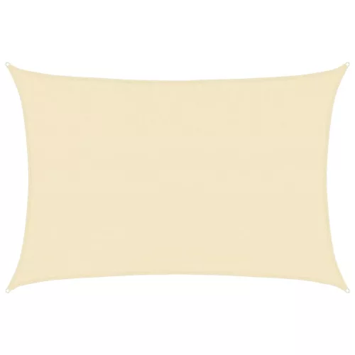 Krémszínű HDPE napvitorla 160 g/m² 3,5 x 4,5 m