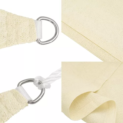 Krémszínű HDPE napvitorla 160 g/m² 3 x 3 x 3 m