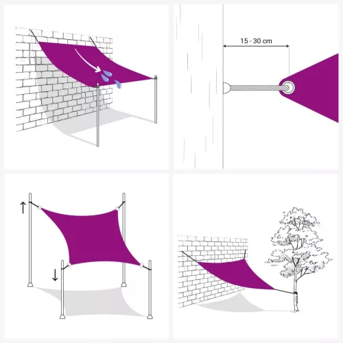 Krémszínű HDPE napvitorla 160 g/m² 4/5 x 4 m