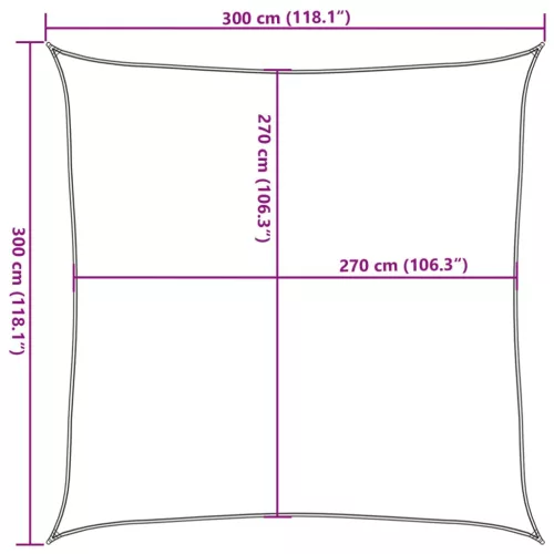 Fehér HDPE napvitorla 160 g/m² 3 x 3 m