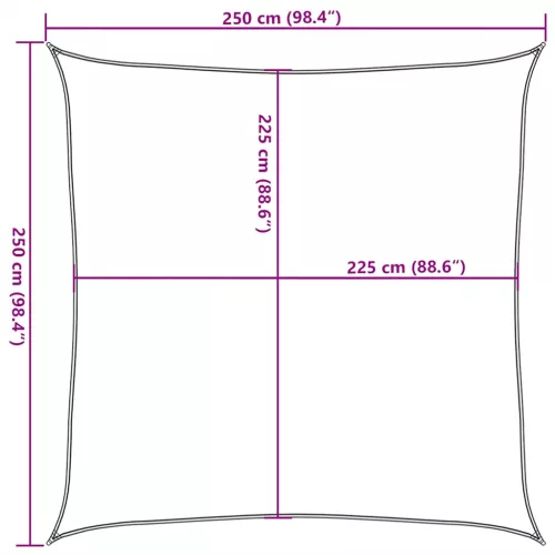 Világoszöld HDPE napvitorla 160 g/m² 2,5 x 2,5 m