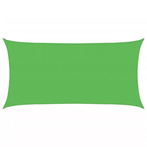 Világoszöld négyszögletű HDPE napvitorla 160 g/m² 2 x 3,5 m
