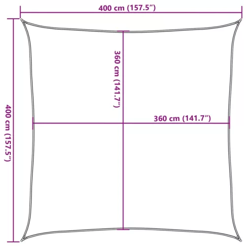 Terrakotta HDPE napvitorla 160 g/m² 4 x 4 m