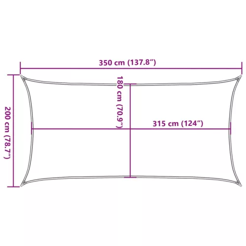 Terrakotta HDPE napvitorla 160 g/m² 2 x 3,5 m