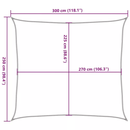 Terrakotta HDPE napvitorla 160 g/m² 2,5 x 3 m