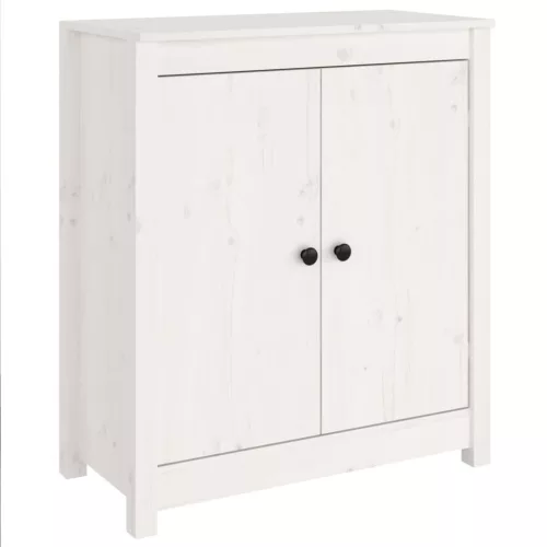 Fehér 2 db tömör fenyőfa tálalószekrény 70 x 35 x 80 cm