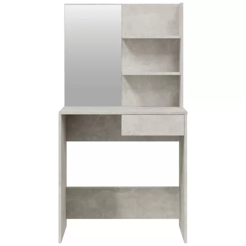 Betonszürke színű fésülködőasztal-szett 74,5 x 40 x 141 cm