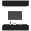 4 db fekete szerelt fa TV-szekrény 80 x 30 x 30 cm