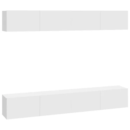 4 db fehér fali TV-szekrény 100 x 30 x 30 cm