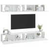 4 db fehér fali TV-szekrény 100 x 30 x 30 cm