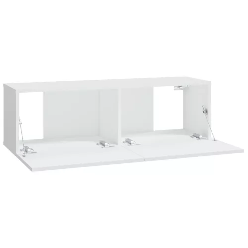 4 db fehér fali TV-szekrény 100 x 30 x 30 cm