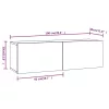 4 db fehér fali TV-szekrény 100 x 30 x 30 cm