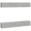 4 db betonszürke fali TV-szekrény 100 x 30 x 30 cm